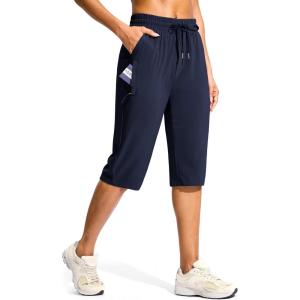 G Gradual Women’s 15″ Long Shorts Below The Knee Capri Lightweight Quick Dry Hiking Cargo Shorts for Women with 3 Pockets(15in-navy)