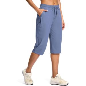 G Gradual Women’s 15″ Long Shorts Below The Knee Capri Lightweight Quick Dry Hiking Cargo Shorts for Women with 3 Pockets(15in-slate Blue)