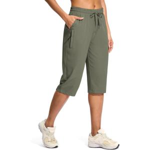 G Gradual Women’s 15″ Long Shorts Below The Knee Capri Lightweight Quick Dry Hiking Cargo Shorts for Women with 3 Pockets(15in-slate Green)