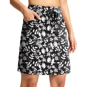 G Gradual Women’s 18″ Golf Skorts Skirts with 3 Pockets High Waisted Athletic Skorts for Women Stretchy Tennis Skirts(Black Flower)