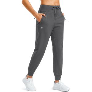 G Gradual Women’s Fleece Lined Joggers Water Resistant Hiking Pants High Waisted Winter Thermal Sweatpants 3 Zipper Pockets(Charcoal)