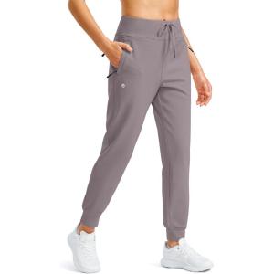 G Gradual Women’s Fleece Lined Joggers Water Resistant Hiking Pants High Waisted Winter Thermal Sweatpants 3 Zipper Pockets(Dusty Grey)