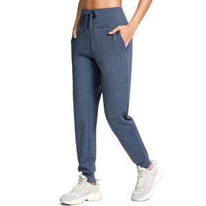 G Gradual Women’s Fleece Lined Joggers with Zipper Pocket Water Resistant Running Hiking Pants Winter Warm Thermal Sweatpants(Heather Dusty Blue)