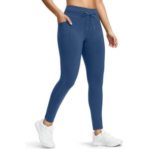 G Gradual Women’s Fleece Lined Winter Leggings High Waisted Water Resistant Thermal Hiking Ski Pants for Women with Pockets(Blue)
