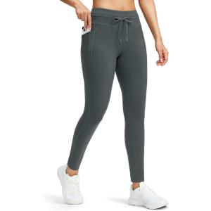 G Gradual Women’s Fleece Lined Winter Leggings High Waisted Water Resistant Thermal Hiking Ski Pants for Women with Pockets(Dark Grey)
