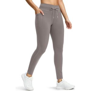 G Gradual Women’s Fleece Lined Winter Leggings High Waisted Water Resistant Thermal Hiking Ski Pants for Women with Pockets(Dusty Grey)