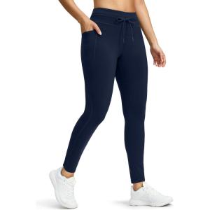 G Gradual Women’s Fleece Lined Winter Leggings High Waisted Water Resistant Thermal Hiking Ski Pants for Women with Pockets(Navy)