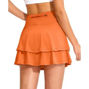 G Gradual Women’s Pleated Tennis Skirts with 4 Pockets Athletic Golf Skorts for Women’s Workout Running(Poppy)
