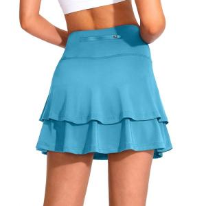 G Gradual Women’s Pleated Tennis Skirts with 4 Pockets Athletic Golf Skorts for Women’s Workout Running(Sky Blue)
