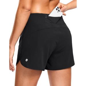 G Gradual Women’s Running Shorts with Mesh Liner 3″ Workout Athletic Shorts for Women with Phone Pockets(Black)