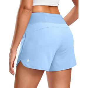 G Gradual Women’s Running Shorts with Mesh Liner 3″ Workout Athletic Shorts for Women with Phone Pockets(Light Blue)