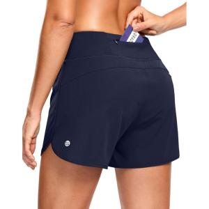 G Gradual Women’s Running Shorts with Mesh Liner 3″ Workout Athletic Shorts for Women with Phone Pockets(Navy Blue)