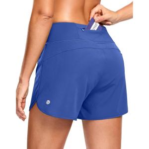 G Gradual Women’s Running Shorts with Mesh Liner 3″ Workout Athletic Shorts for Women with Phone Pockets(Neon Blue)