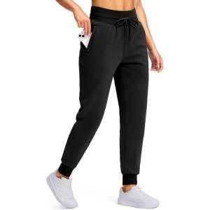 G Gradual Women’s Sherpa Fleece Lined Pants with Zipper Pockets Winter Warm Joggers High Waisted Fleece Sweatpants