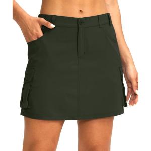 G Gradual Women’s Skort 5 Pockets Cargo Skirt Golf Skirts Skorts for Women Casual Summer Hiking(Army Green)