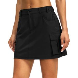 G Gradual Women’s Skort 5 Pockets Cargo Skirt Golf Skirts Skorts for Women Casual Summer Hiking(Black)