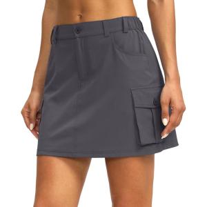 G Gradual Women’s Skort 5 Pockets Cargo Skirt Golf Skirts Skorts for Women Casual Summer Hiking(Dark Grey)