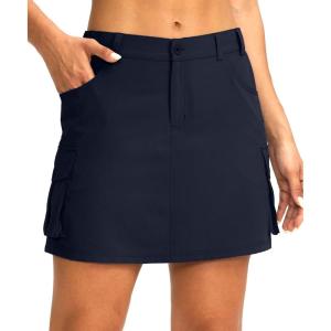 G Gradual Women’s Skort 5 Pockets Cargo Skirt Golf Skirts Skorts for Women Casual Summer Hiking(Navy)