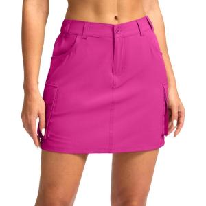 G Gradual Women’s Skort 5 Pockets Cargo Skirt Golf Skirts Skorts for Women Casual Summer Hiking(Rose)