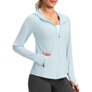 G Gradual Women’s UPF 50+ Sun Protection Hoodie Jacket Lightweight Zip Up Jackets Long Sleeve Shirts for Women Hiking Outdoor(Light Blue)