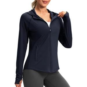 G Gradual Women’s UPF 50+ Sun Protection Hoodie Jacket Lightweight Zip Up Jackets Long Sleeve Shirts for Women Hiking Outdoor(Navy)