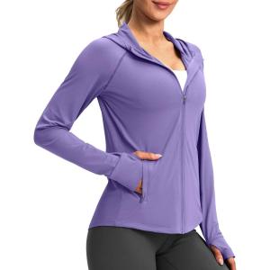 G Gradual Women’s UPF 50+ Sun Protection Hoodie Jacket Lightweight Zip Up Jackets Long Sleeve Shirts for Women Hiking Outdoor(Purple)