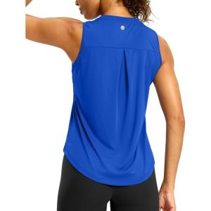 G Gradual Workout Tank Top for Women Sleeveless Athletic Yoga Tops High Neck Quick Dry Running Tennis Sports Shirts for Women(Blue)