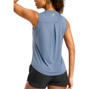 G Gradual Workout Tank Top for Women Sleeveless Athletic Yoga Tops High Neck Quick Dry Running Tennis Sports Shirts for Women(Dusty Blue)