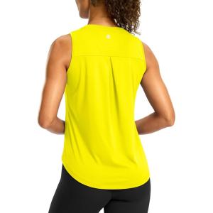 G Gradual Workout Tank Top for Women Sleeveless Athletic Yoga Tops High Neck Quick Dry Running Tennis Sports Shirts for Women(Luminous Yellow)