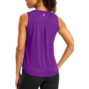 G Gradual Workout Tank Top for Women Sleeveless Athletic Yoga Tops High Neck Quick Dry Running Tennis Sports Shirts for Women(Purple)