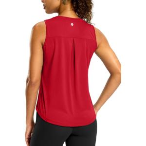 G Gradual Workout Tank Top for Women Sleeveless Athletic Yoga Tops High Neck Quick Dry Running Tennis Sports Shirts for Women(Red)