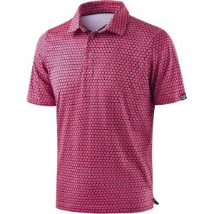 Men’s Golf Shirt Short Sleeve Dry Fit Polo Moisture Wicking Print Collared Golf Shirts for Men Casual Lightweight(Pink Flowers)