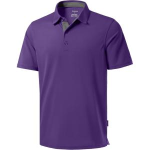 Men’s Golf Shirts Dry Fit Moisture Wicking Performance Short Sleeve Collared Polo Shirts for Casual Athletic Business(A-purple)