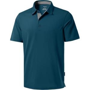 Men’s Golf Shirts Dry Fit Moisture Wicking Performance Short Sleeve Collared Polo Shirts for Casual Athletic Business(A-reflecting Pond)