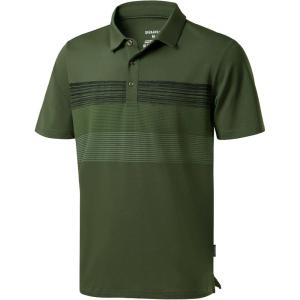 Men’s Golf Shirts Dry Fit Moisture Wicking Performance Short Sleeve Collared Polo Shirts for Casual Athletic Business(B-dark Green Stripe)