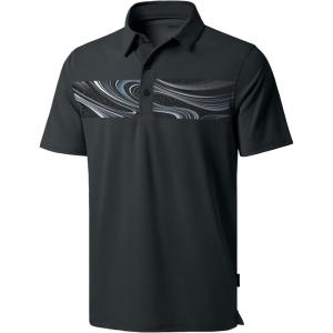 Men’s Golf Shirts Dry Fit Moisture Wicking Performance Short Sleeve Collared Polo Shirts for Casual Athletic Business(Black Galaxy)
