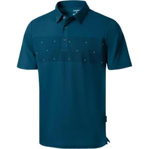 Men’s Golf Shirts Dry Fit Moisture Wicking Performance Short Sleeve Collared Polo Shirts for Casual Athletic Business(B-reflecting Pond Flag)