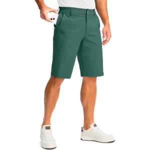 Men’s Golf Shorts with 5 Pockets 11″ Inseam Stretch Quick Dry Casual Work Dress Shorts for Men(Spruce Green)