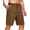 G Gradual Men’s Shorts 7″/ 5″/ 9″ Lightewight Casual Shorts for Men Hiking Golf Shorts with 3 Zipper Pockets(Dark Brown)