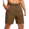 G Gradual Men’s Shorts 7″/ 5″/ 9″ Lightewight Casual Shorts for Men Hiking Golf Shorts with 3 Zipper Pockets(Dark Brown)