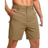 G Gradual Men’s Shorts 7″/ 5″/ 9″ Lightewight Casual Shorts for Men Hiking Golf Shorts with 3 Zipper Pockets(Dark Khaki)