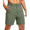 G Gradual Men’s Shorts 7″/ 5″/ 9″ Lightewight Casual Shorts for Men Hiking Golf Shorts with 3 Zipper Pockets(Grey Sage)