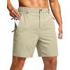 G Gradual Men’s Shorts 7″/ 5″/ 9″ Lightewight Casual Shorts for Men Hiking Golf Shorts with 3 Zipper Pockets(Light Khaki)