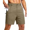 G Gradual Men’s Shorts 7″/ 5″/ 9″ Lightewight Casual Shorts for Men Hiking Golf Shorts with 3 Zipper Pockets(Medium Khaki)