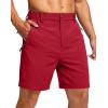 G Gradual Men’s Shorts 7″/ 5″/ 9″ Lightewight Casual Shorts for Men Hiking Golf Shorts with 3 Zipper Pockets(Red)