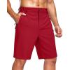 G Gradual Men’s Shorts 7″/ 5″/ 9″ Lightewight Casual Shorts for Men Hiking Golf Shorts with 3 Zipper Pockets(Red)