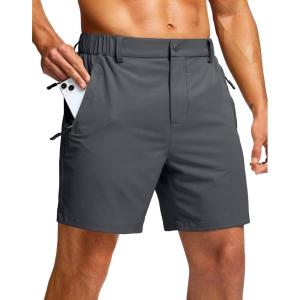 G Gradual Men’s Shorts 7″/ 5″/ 9″ Lightewight Casual Shorts for Men Hiking Golf Shorts with 3 Zipper Pockets(Charcoal)