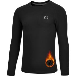 G Gradual Youth Boys Compression Thermal Shirt Long Sleeve Fleece Undershirt for Boy Football Baseball Soccer Base Layer
