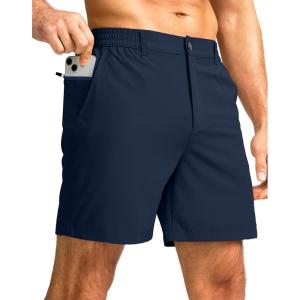 G Gradual Men’s Casual Shorts 5″ Lightweight Golf Shorts for Men Stretch with 3 Pockets Quick Dry Breathable Work Shorts Navy