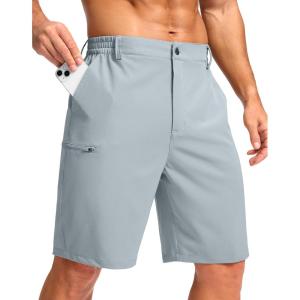 G Gradual Men’s Casual Shorts 9″ Lightweight 4 Pockets Stretch Quick-Dry Summer Shorts for Golf Work Hiking Trips (9″, Light Grey, 4XL)